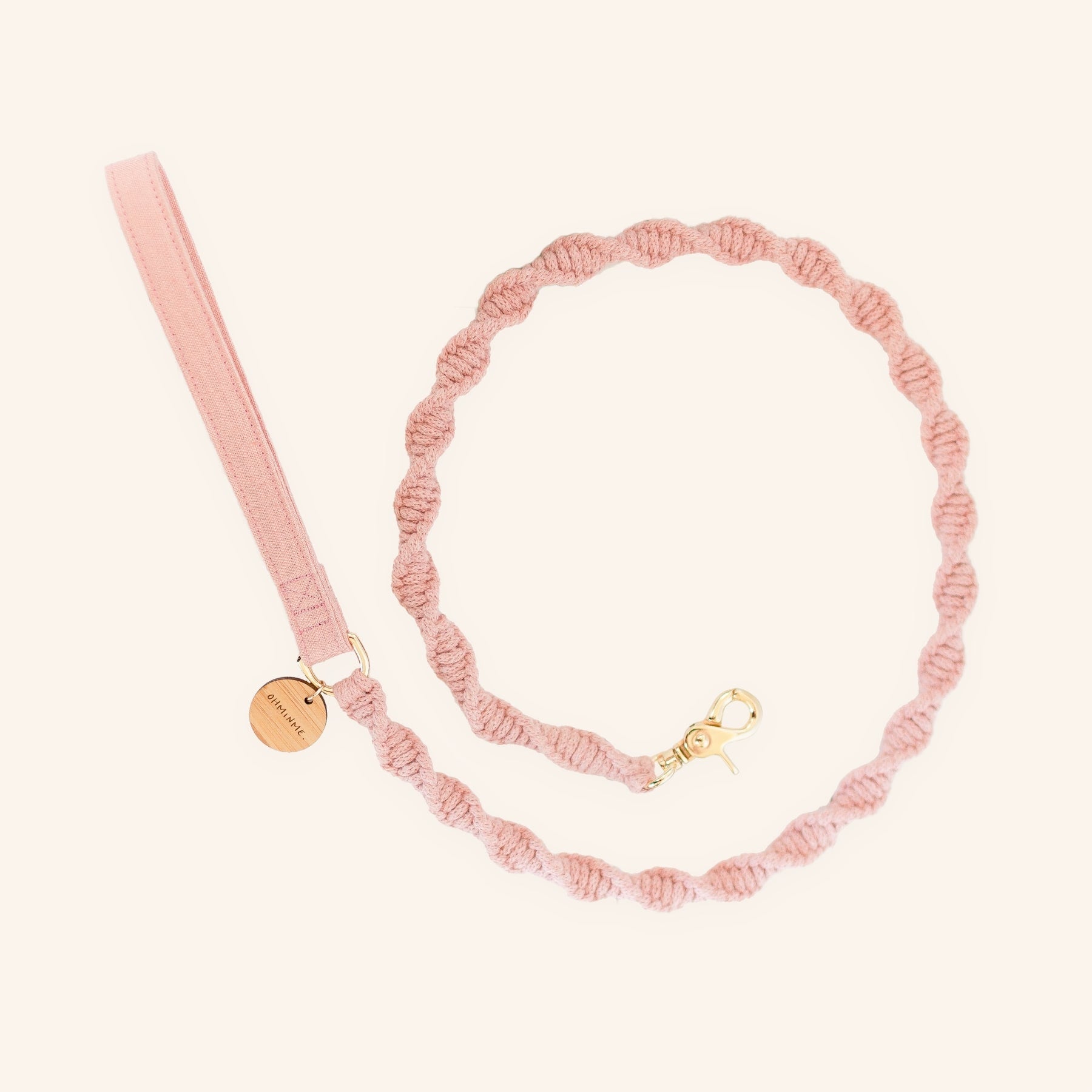 pink macrame dog leash made in australia