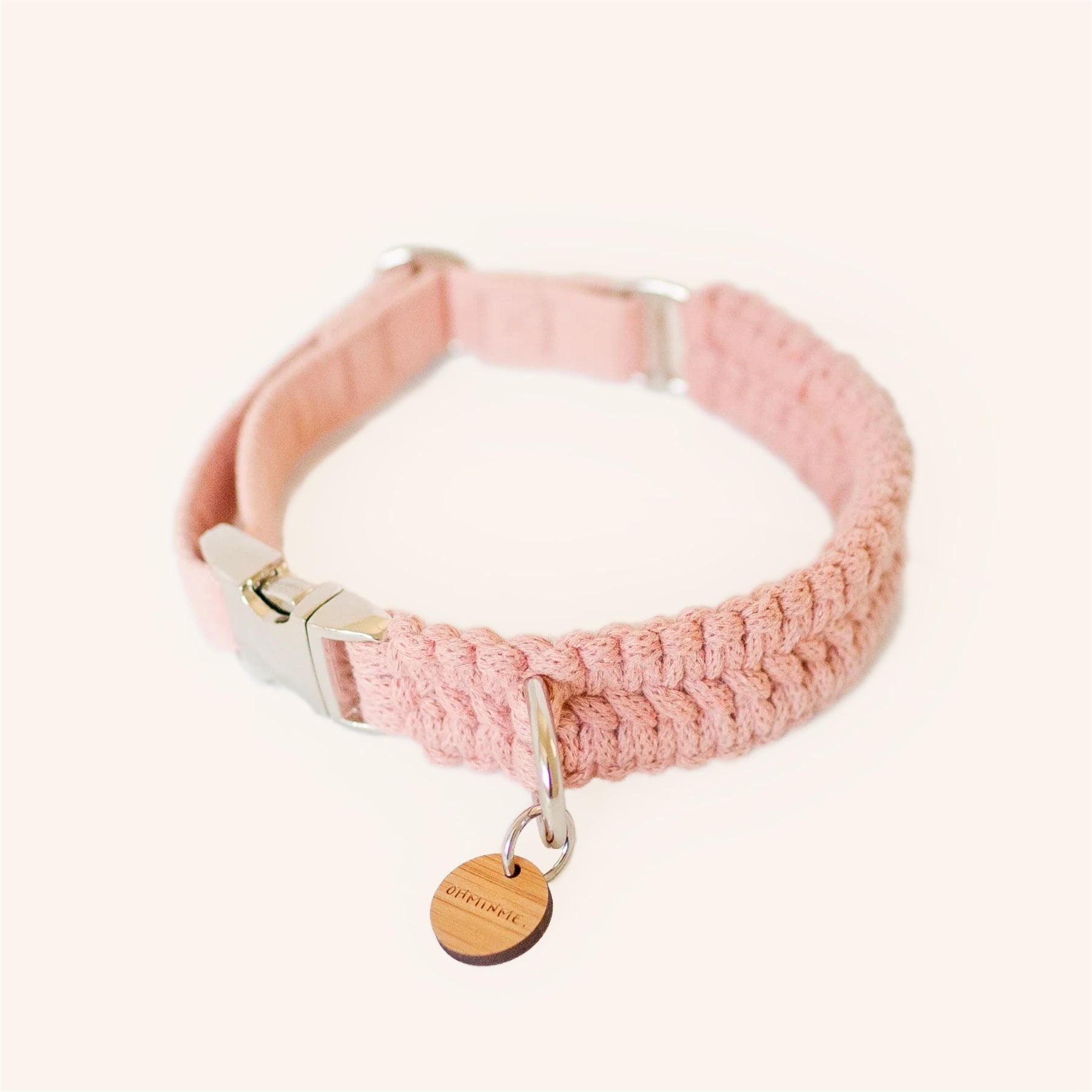 pink macrame dog collar handmade in australia